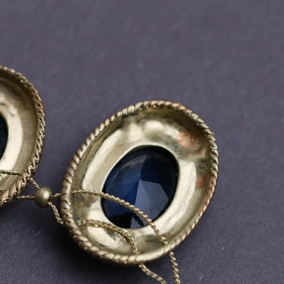 Carolee Lux Tranquil Blues Oval Frontal Necklace - Picture 5 of 6